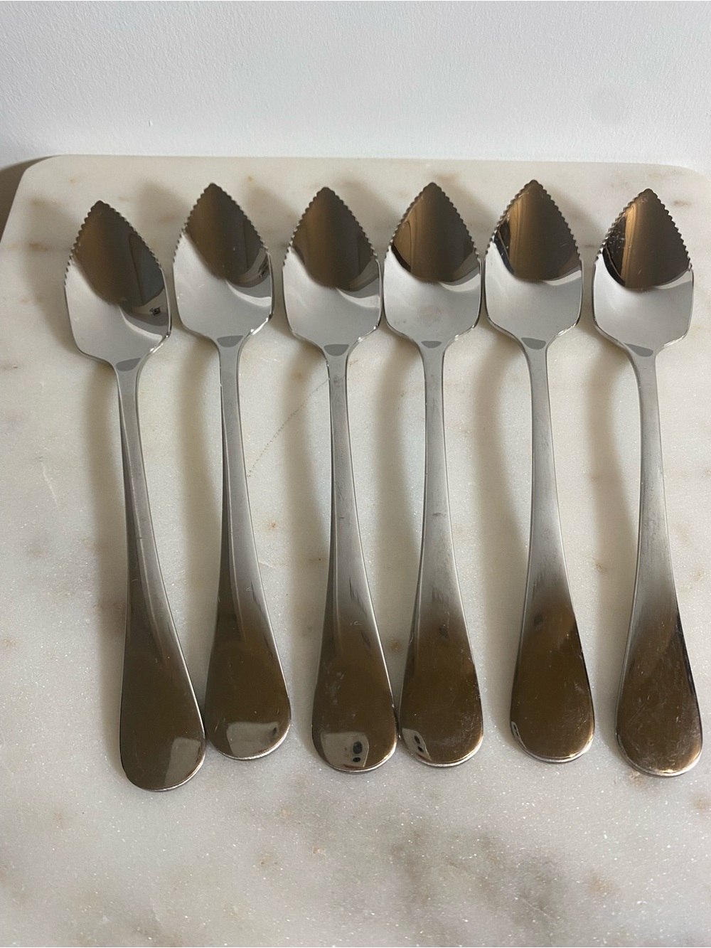 DANSK - Set of 6 Stainless Steel Serrated Fruit Spoons - Stainless steel